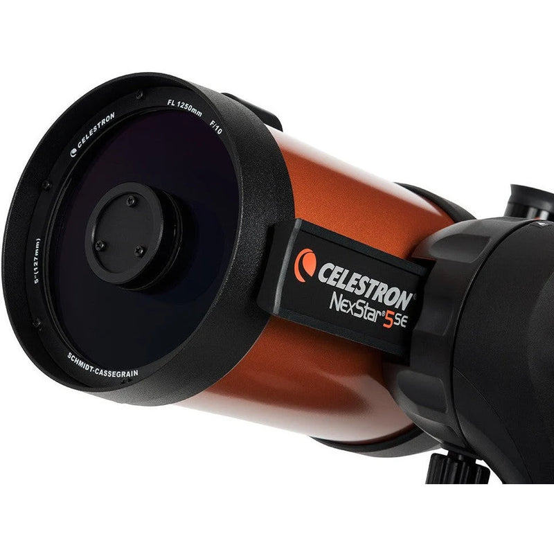 Celestron NexStar 5SE Schmidt-Cassegrain computerized telescope with adjustable tripod and optical tube for stargazing and astronomy.