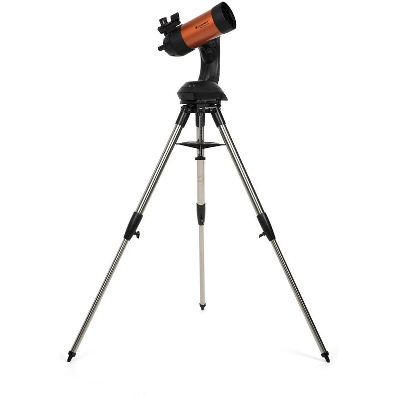 Celestron NexStar 4SE Maksutov computerized telescope with Schmidt-Cassegrain design, featuring a compact optical tube and computerized mount.
