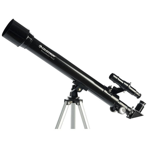 Celestron PowerSeeker 50AZ refractor telescope with adjustable tripod and optical tube for beginner astronomy viewing