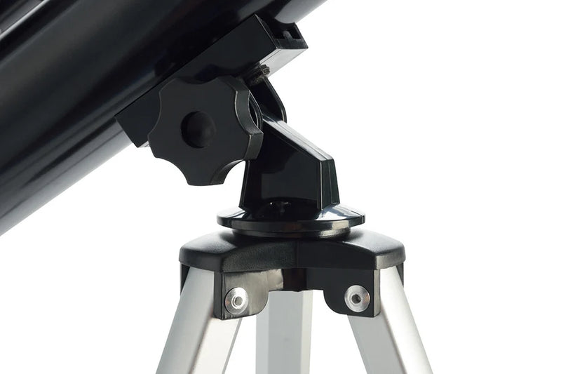 Celestron PowerSeeker 50AZ refractor telescope with adjustable mount and optical tube for beginner astronomy observation.
