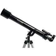 Celestron PowerSeeker 60AZ refractor telescope with 60mm aperture and altazimuth mount, ideal for beginner stargazing.