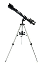 Celestron PowerSeeker 60AZ refractor telescope with adjustable tripod and optical tube for beginner astronomy observations
