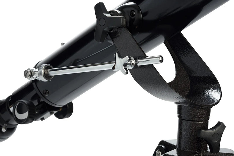 Celestron PowerSeeker 60AZ refractor telescope with adjustable tripod and optical tube for astronomy viewing.