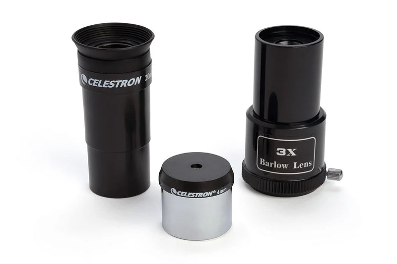 Celestron PowerSeeker 114EQ Newtonian telescope with mount, optical tube, and accessories for stargazing and astronomical observation