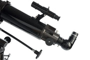 Celestron PowerSeeker 80EQ refractor telescope with adjustable tripod and optical tube for astronomy observation.