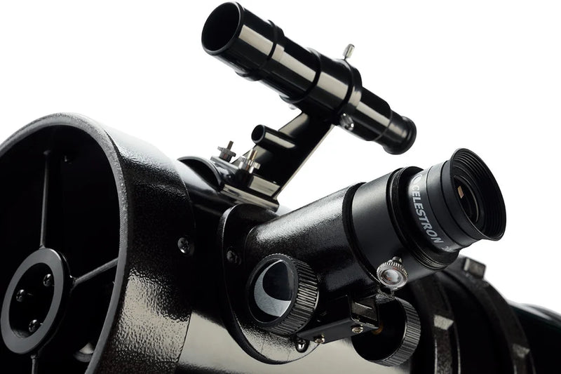 Celestron PowerSeeker 127EQ Newtonian reflector telescope with adjustable mount and optical tube for astronomical viewing