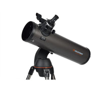 Celestron NexStar 130 SLT Newtonian computerized telescope with Schmidt-Cassegrain optics, black telescope with mount and accessories