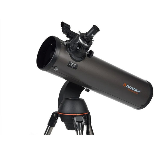 Celestron NexStar 130 SLT Newtonian computerized telescope with Schmidt-Cassegrain optics, black telescope with mount and accessories