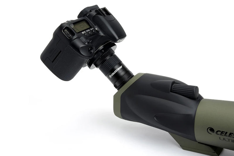 Celestron Ultima 65 spotting scope with 45-degree eyepiece, compact binoculars for outdoor nature and wildlife viewing.