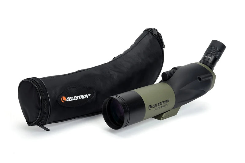 Celestron Ultima 65 spotting scope with 45-degree eyepiece, compact outdoor optics for birdwatching and nature observation