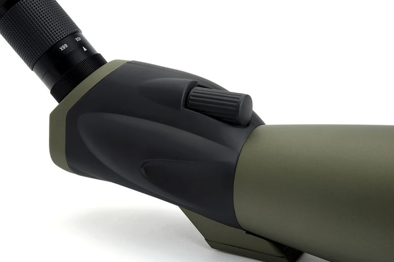 Celestron Ultima 100 45-degree zoom spotting scope with adjustable eyepiece, designed for detailed outdoor observation.