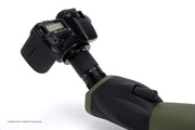 Celestron Ultima 100 45-degree zoom spotting scope with adjustable eyepiece and sturdy tripod for outdoor viewing.