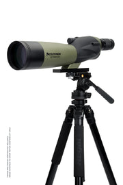 Celestron Ultima 80 straight zoom spotting scope with adjustable eyepiece and sturdy body, ideal for outdoor observation.
