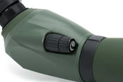 Celestron Regal M2 80 ED spotting scope with zoom eyepiece, black body, and focus adjustment for detailed outdoor viewing.