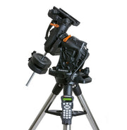 Celestron CGX 1100 EdgeHD Schmidt-Cassegrain telescope with tripod, featuring a large optical tube and computerized mount for astronomy.
