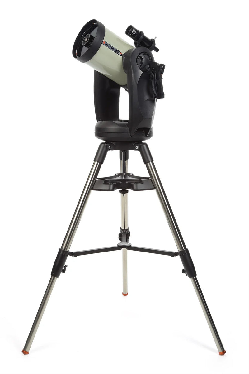 Celestron CPC Deluxe 800 EdgeHD Schmidt-Cassegrain computerized telescope with mount and optical tube against a dark sky background.