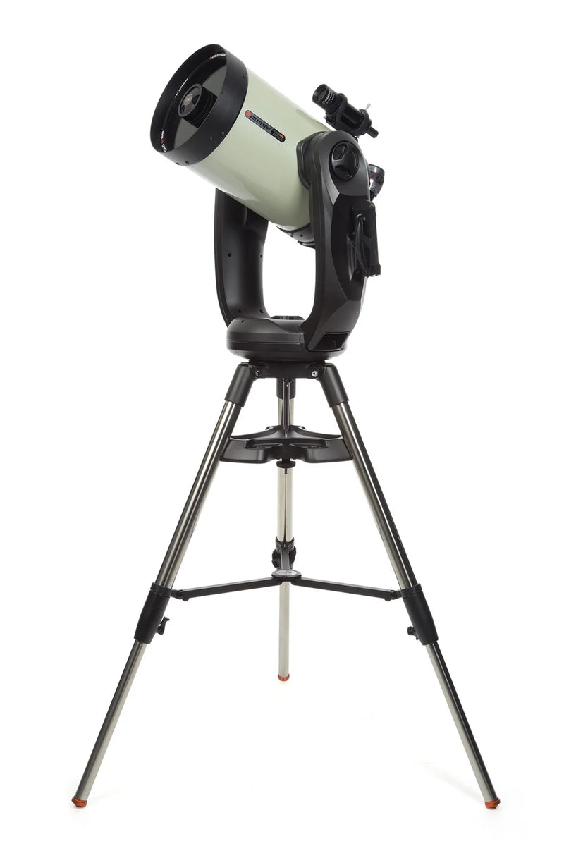 Celestron CPC 1100 GPS Schmidt-Cassegrain telescope with HD optical tube and integrated control panel, ready for astronomical observation.