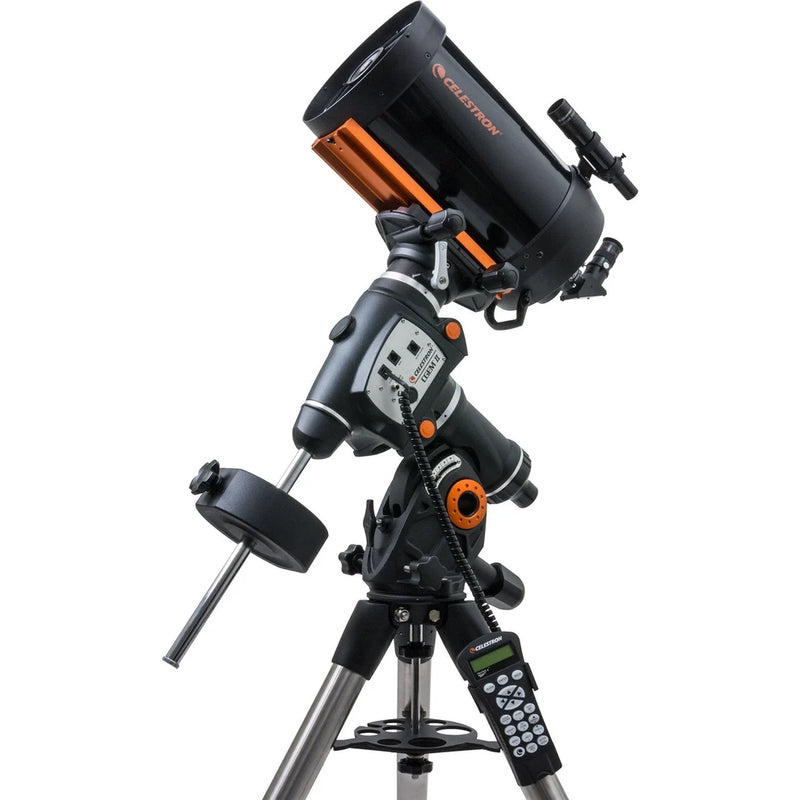 Celestron CGEM II 800 Schmidt-Cassegrain telescope with tripod and accessories, designed for advanced stargazing and astrophotography.