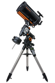 Celestron CGEM II 925 Schmidt-Cassegrain Telescope with tripod setup, showcasing the optical tube and mounting system.
