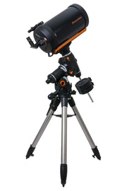 Celestron CGEM II 925 Schmidt-Cassegrain reflector telescope set up outdoors showing the telescope with mount and accessories.