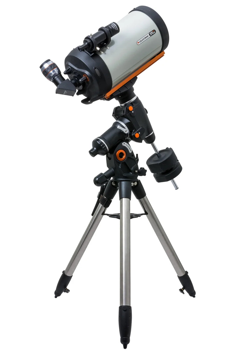 Celestron CGEM II 925 EdgeHD Schmidt-Cassegrain telescope with optical tube and mount for astrophotography and celestial viewing.