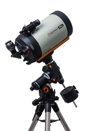 Celestron CGEM II 1100 EdgeHD Schmidt-Cassegrain telescope with tripod and accessories, ready for astrophotography and stargazing.