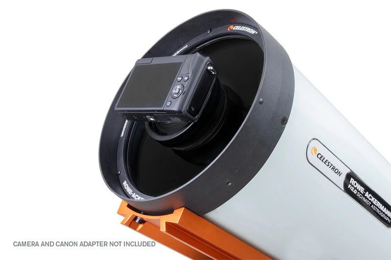 Celestron CGEM II 8-inch Rowe-Ackermann Schmidt Astrograph telescope with equatorial mount and optical tube for astrophotography.