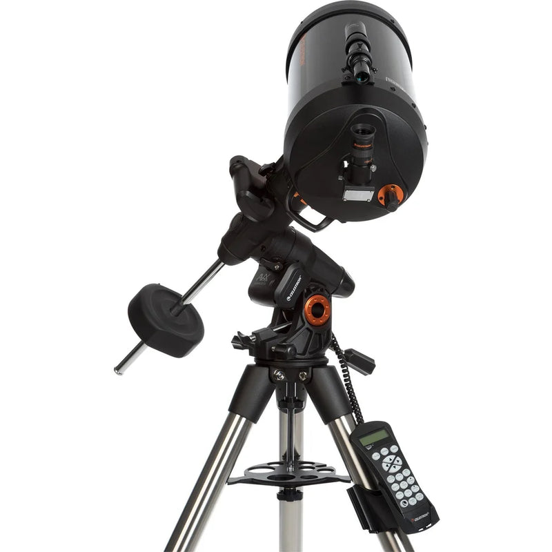 Celestron Advanced VX 8-inch Schmidt-Cassegrain telescope with tripod and mount, ready for stargazing and astrophotography.