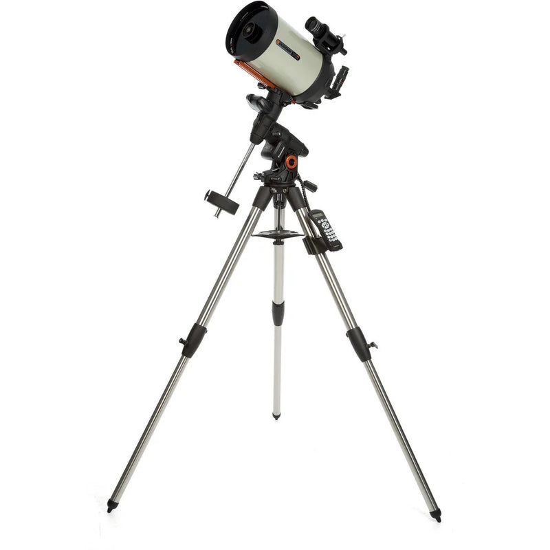Celestron Advanced VX 8-inch EdgeHD telescope with mount and tripod, reflecting optical design for astronomy observation.