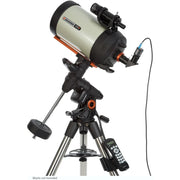 Celestron Advanced VX 8-inch EdgeHD telescope with tripod and mount, showcasing the sleek optical tube and professional astrophotography equipment.