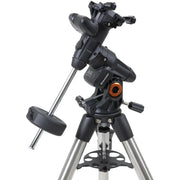 Celestron Advanced VX 8-inch Rowe-Ackermann Schmidt astro reflector telescope set up on a mount with electronic controls.