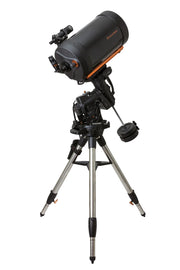Celestron CGX 925 Schmidt-Cassegrain telescope with mount and accessories, reflecting optical tube for astrophotography and stargazing.