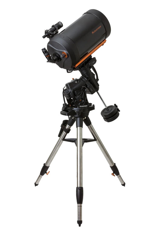Celestron CGX 925 Schmidt-Cassegrain telescope with mount and accessories, reflecting optical tube for astrophotography and stargazing.