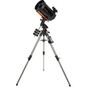 Celestron Advanced VX 11-inch Schmidt-Cassegrain telescope with equatorial mount and optical tube, used for astronomical observation.