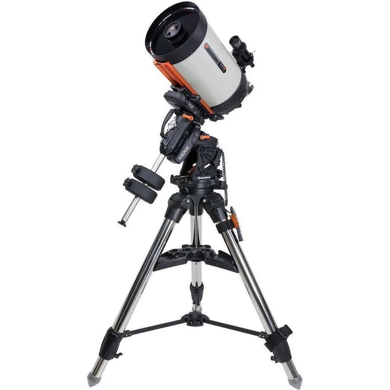 Celestron CGX-L 1100 EdgeHD Schmidt-Cassegrain telescope with tripod and accessories, showcasing the observatory-grade astrophotography setup