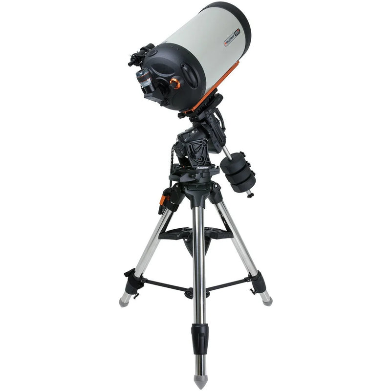 Celestron CGX-L 1400 EdgeHD Schmidt-Cassegrain telescope setup with mount and accessories, ready for astrophotography and stargazing.