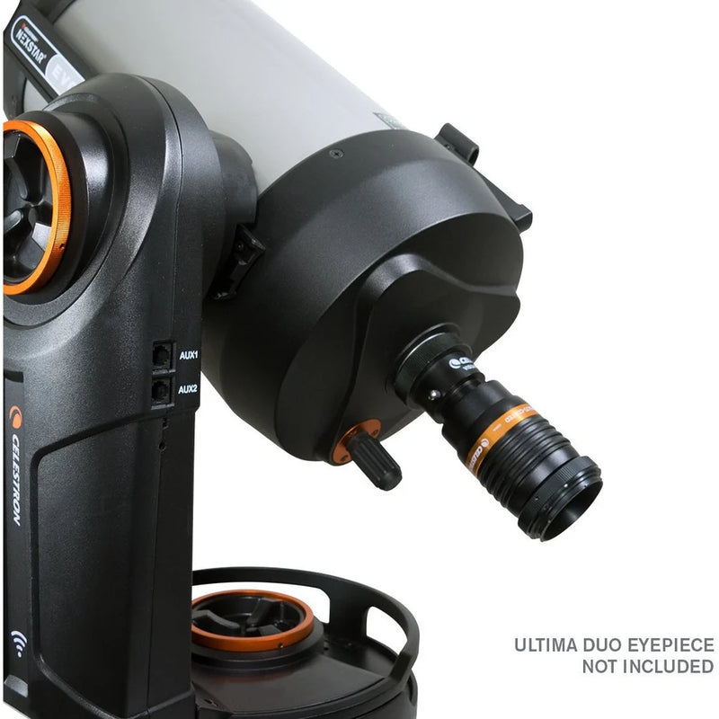 Celestron NexStar Evolution 6-inch Schmidt-Cassegrain telescope with motorized mount and control panel, ready for astronomical observation.