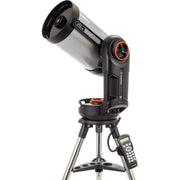 Celestron NexStar Evolution 8" SCT Schmidt-Cassegrain telescope with integrated hand control and sturdy tripod setup.