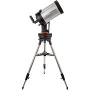 Celestron NexStar Evolution 8" Schmidt-Cassegrain telescope with integrated hand control and compact design, ready for stargazing.