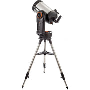 Celestron NexStar Evolution 8-inch Schmidt-Cassegrain telescope with integrated mount and accessories in a star-gazing setup.