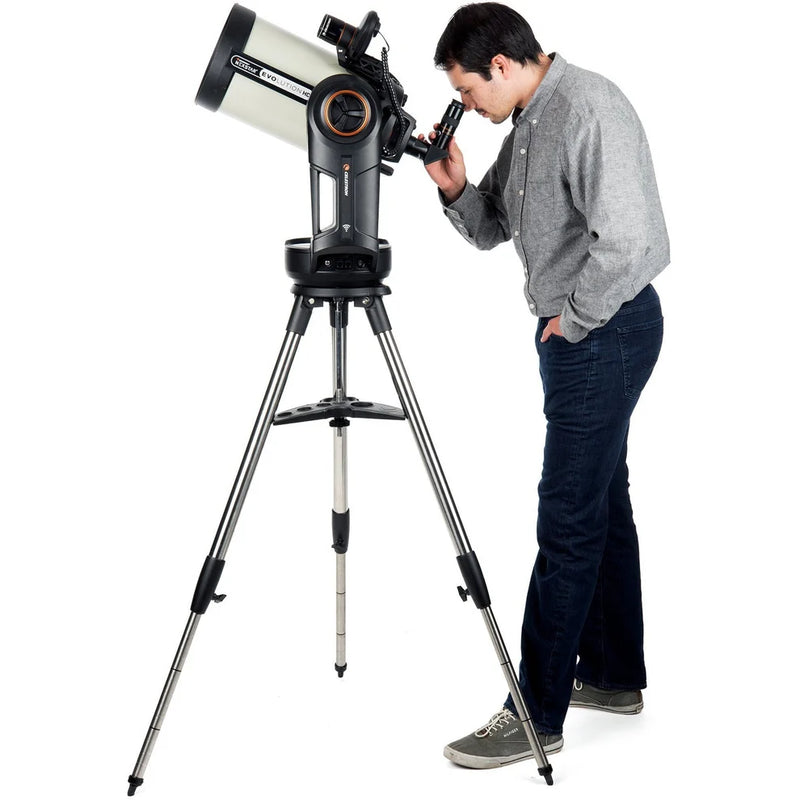 Celestron NexStar Evolution 8-inch EdgeHD Schmidt-Cassegrain telescope with StarSense automation and accessories.
