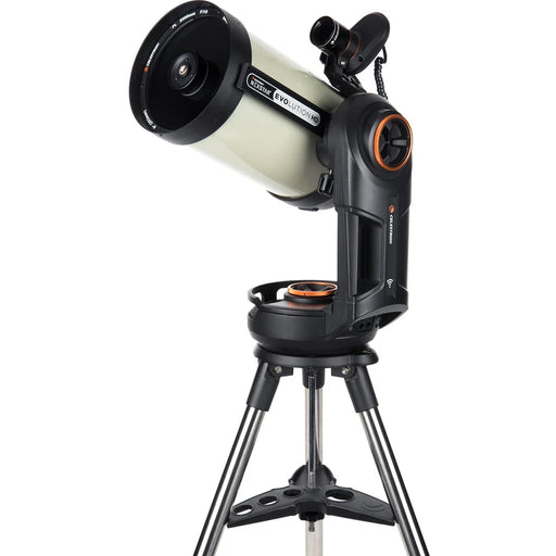 Celestron NexStar Evolution 8-inch EdgeHD Schmidt-Cassegrain telescope with StarSense technology, mounted on a sturdy tripod.