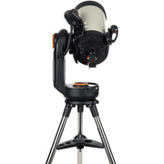 Celestron NexStar Evolution 8" EdgeHD Schmidt-Cassegrain telescope with StarSense auto-align system, shown outdoors with mount and tripod.