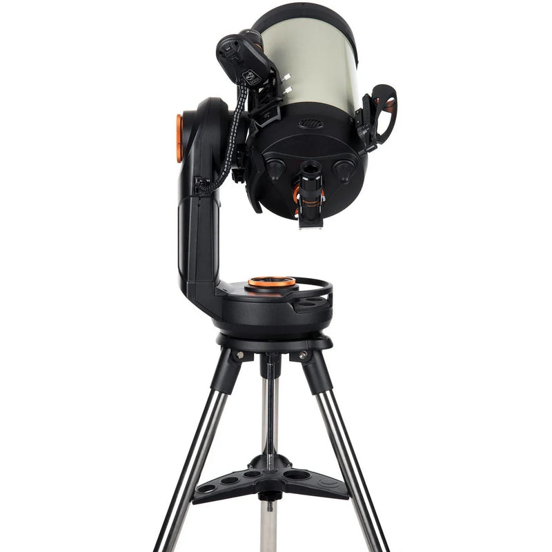 Celestron NexStar Evolution 8" EdgeHD Schmidt-Cassegrain telescope with StarSense auto-align system, shown outdoors with mount and tripod.
