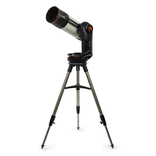 Celestron Origin Mark II intelligent home observatory with Schmidt-Cassegrain telescope setup and control equipment.