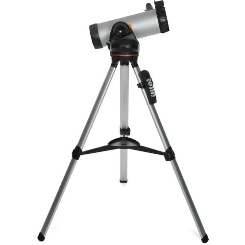 Celestron 114 LCM Newtonian reflector telescope with metal tripod and optical tube, ideal for astronomy and stargazing.