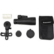 Celestron Outland X 10x50 binoculars with smartphone adapter, featuring large lenses and ergonomic design for outdoor viewing.
