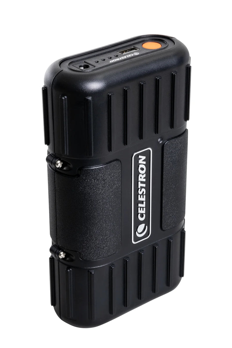 Celestron PowerTank Lithium LT portable power bank with compact design and multiple charging ports, ideal for outdoor and electronic use