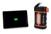 Celestron PowerTank Lithium Pro portable power bank with multiple USB ports and LED indicators for electronic device charging.