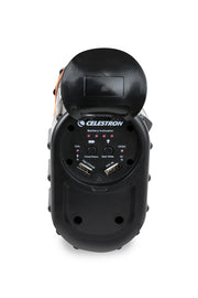 Celestron PowerTank Lithium Pro portable power bank with multiple output ports and compact design for accessories and devices.
